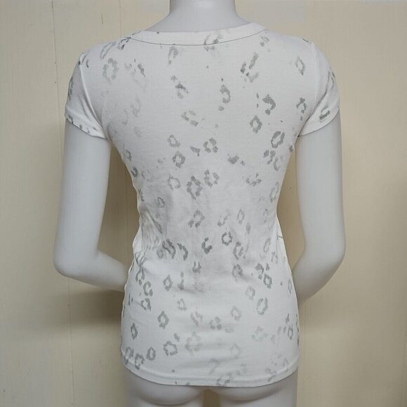 Dolce & Gabbana Distressed Leopard T Shirt Womens Sz S White Stretch Cotton Rib - Picture 3 of 11
